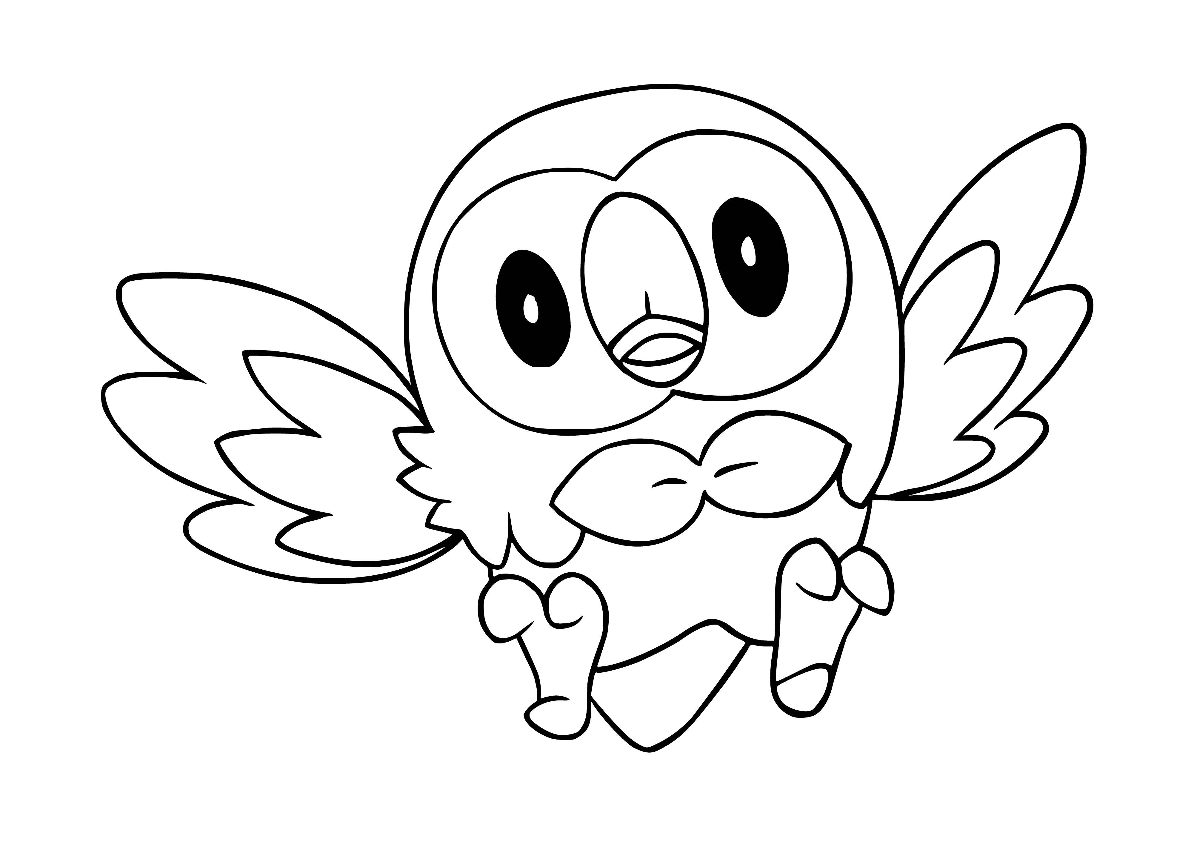 coloring page: Drawing by Pokemon Rowlet for coloring