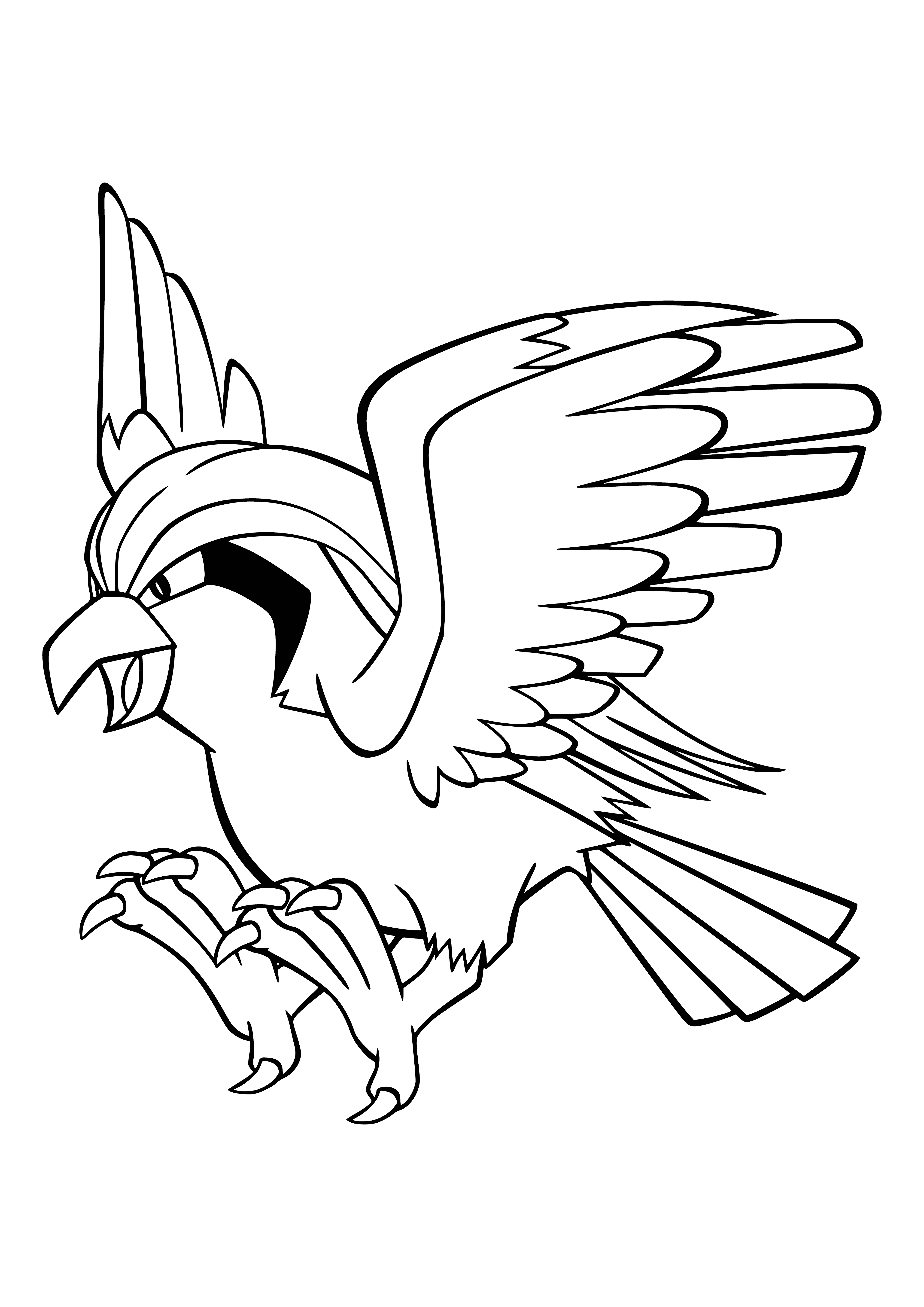 coloring page: Coloring Pigeot, the evolution of Pokemon