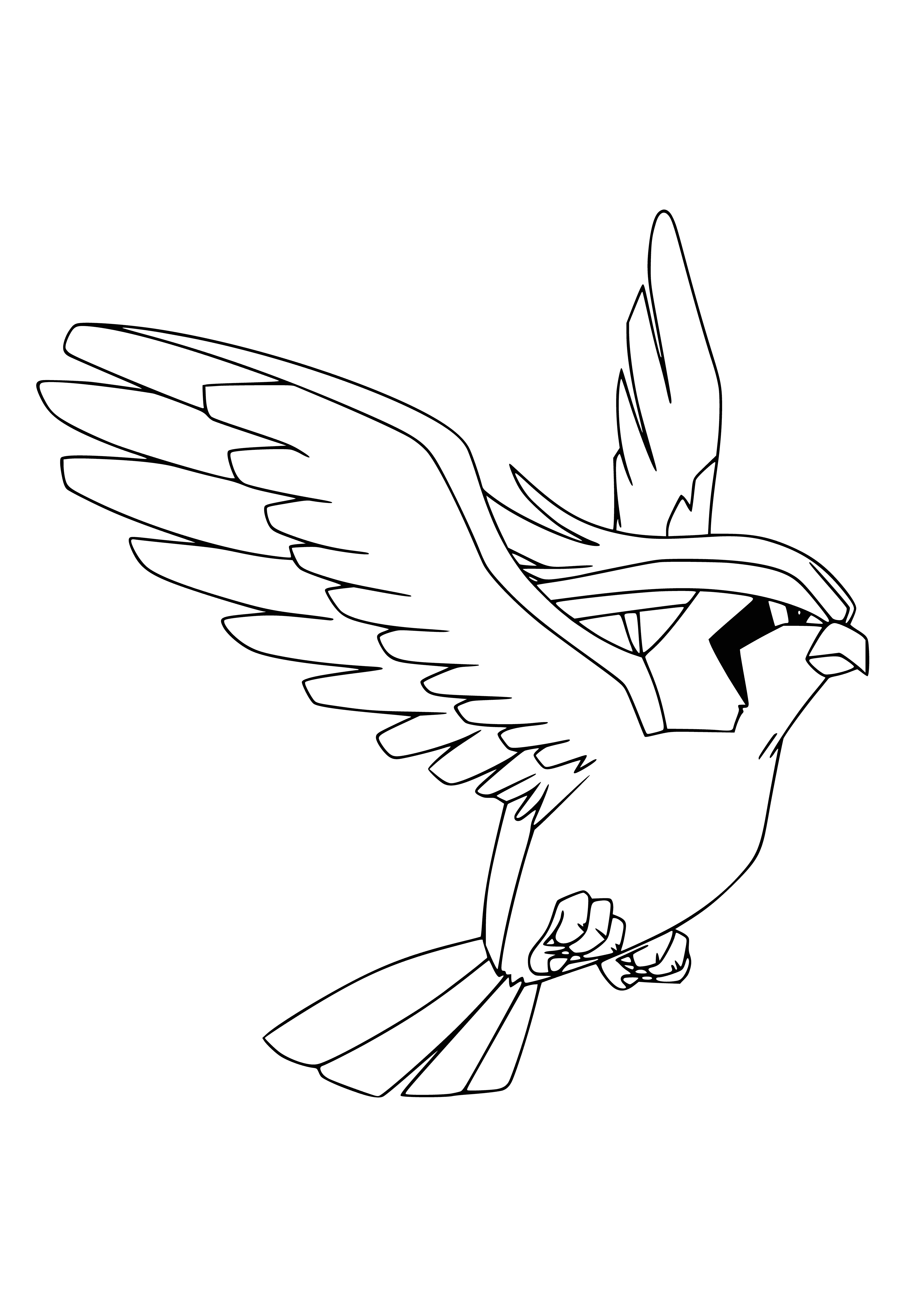 coloring page: Pokemon Pidgeot in flight