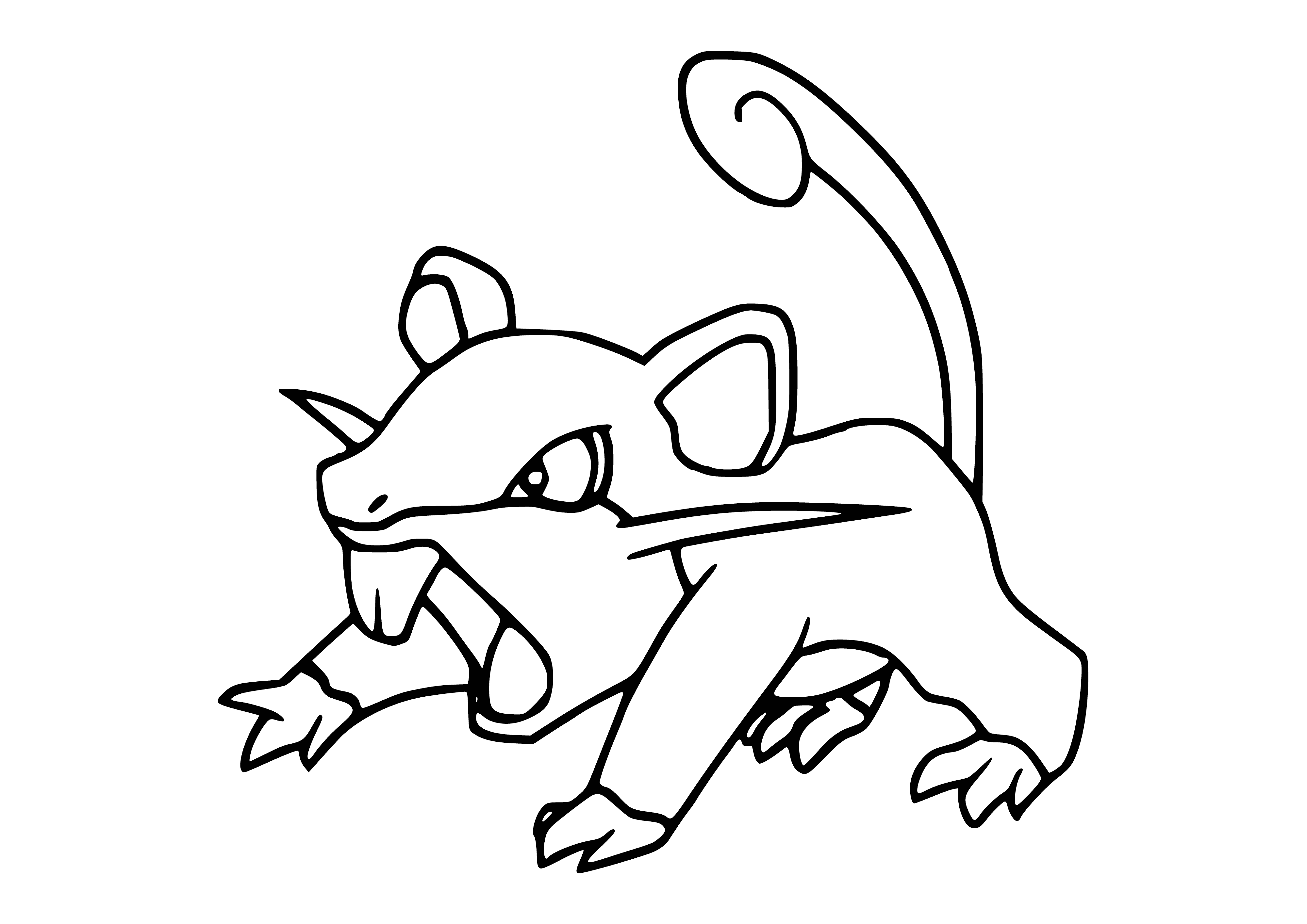 coloring page: Rattat's Pokémon angle for coloring