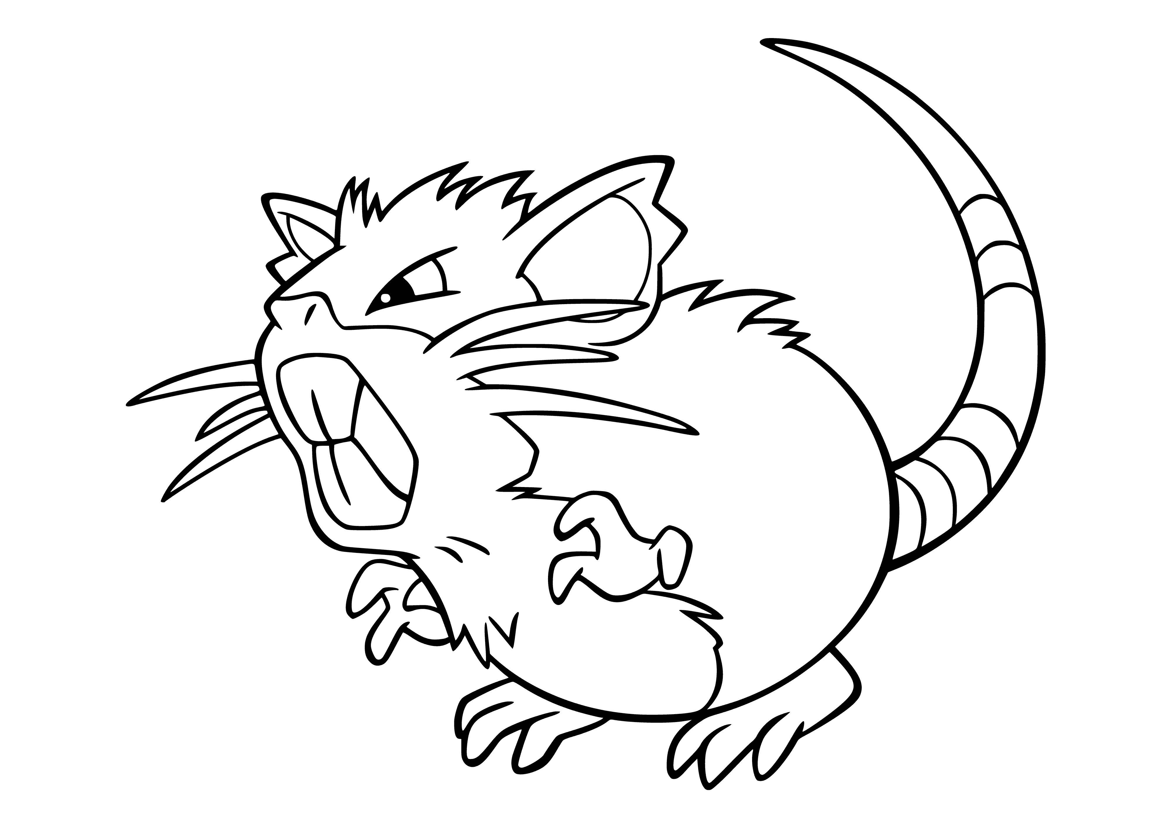 coloring page: Raticate's sketch from the world of Pokemon