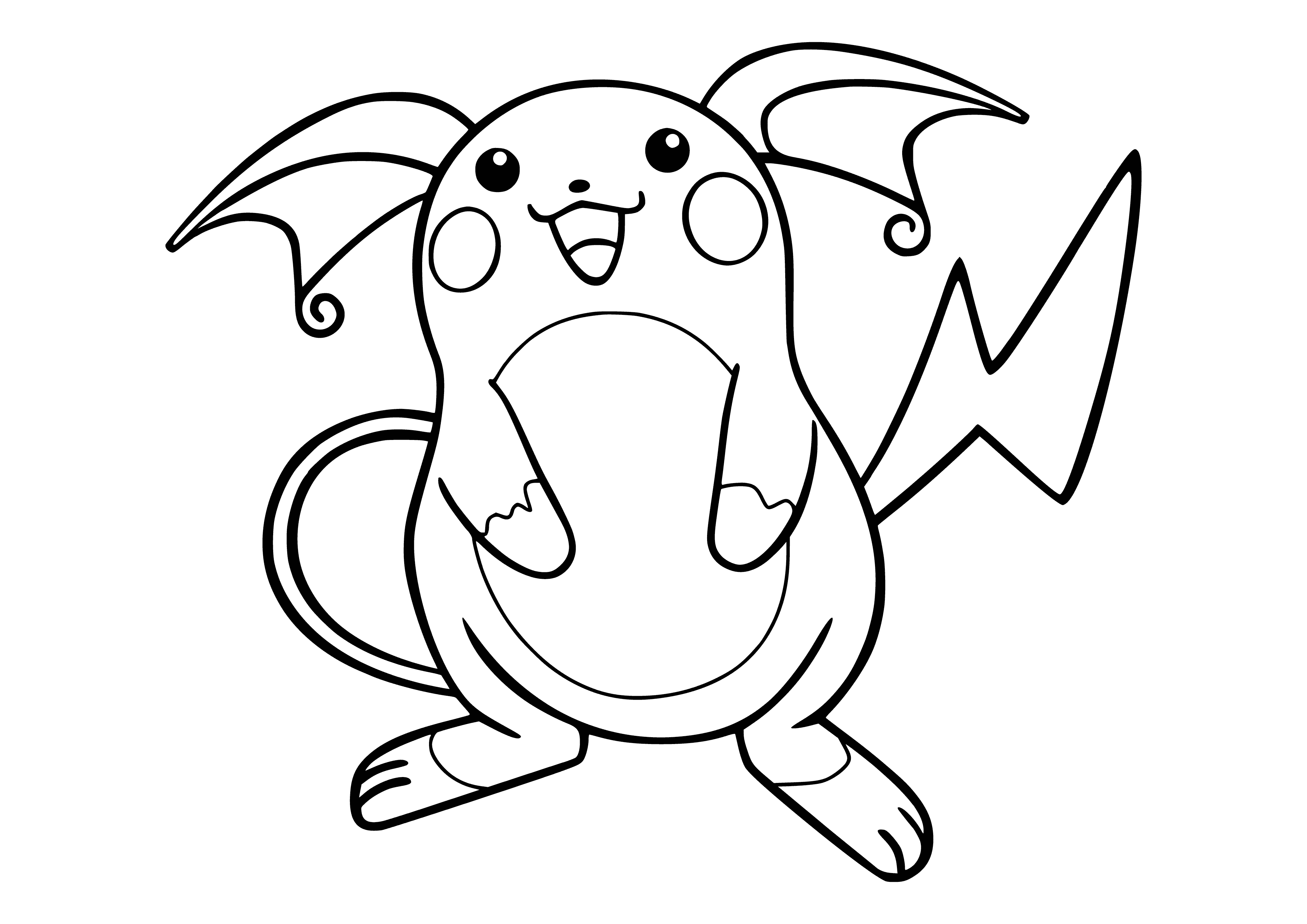 coloring page: Printing out Pokemon Raichu coloring book