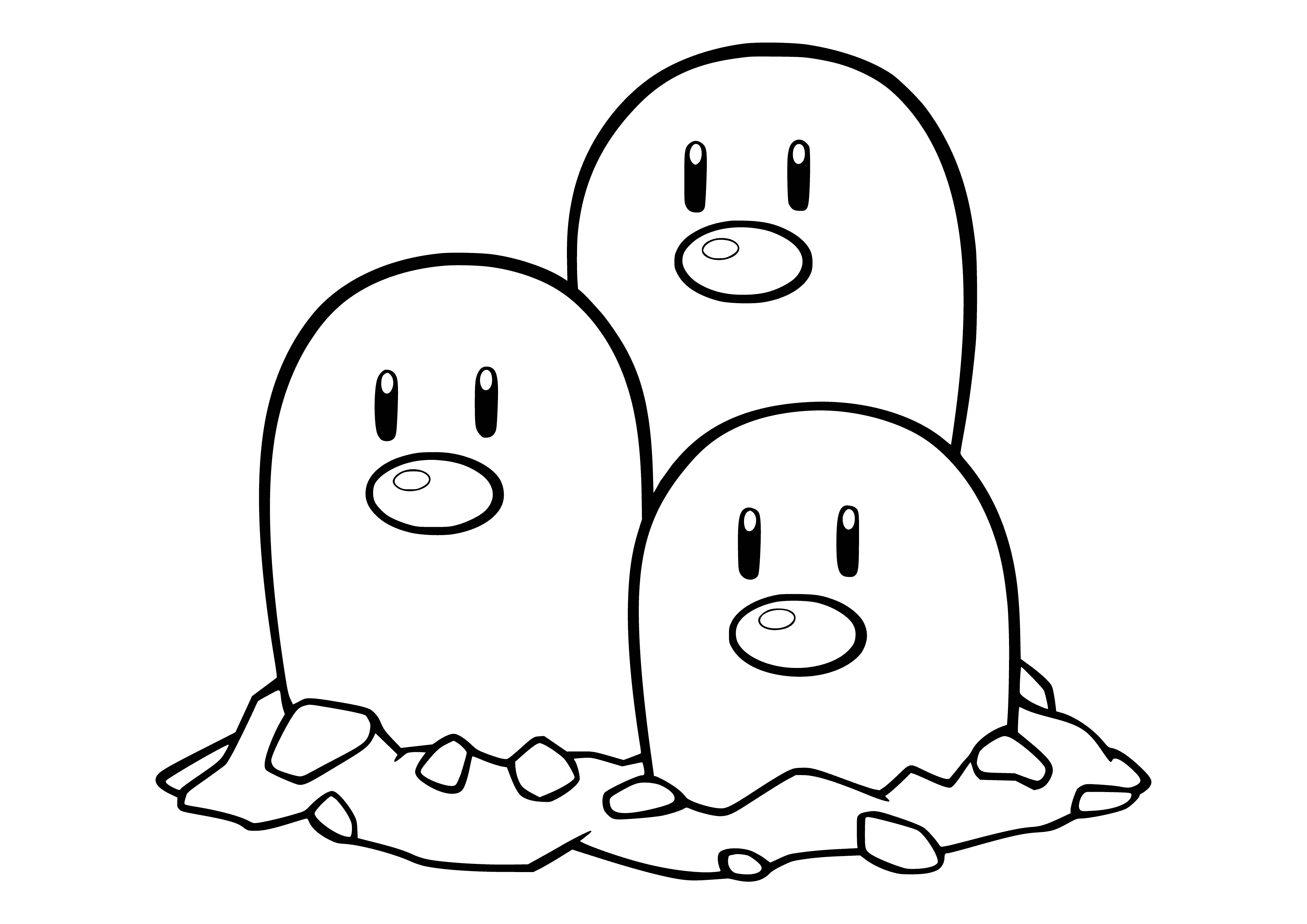 coloring page: Pokemon Dagtrio Coloring