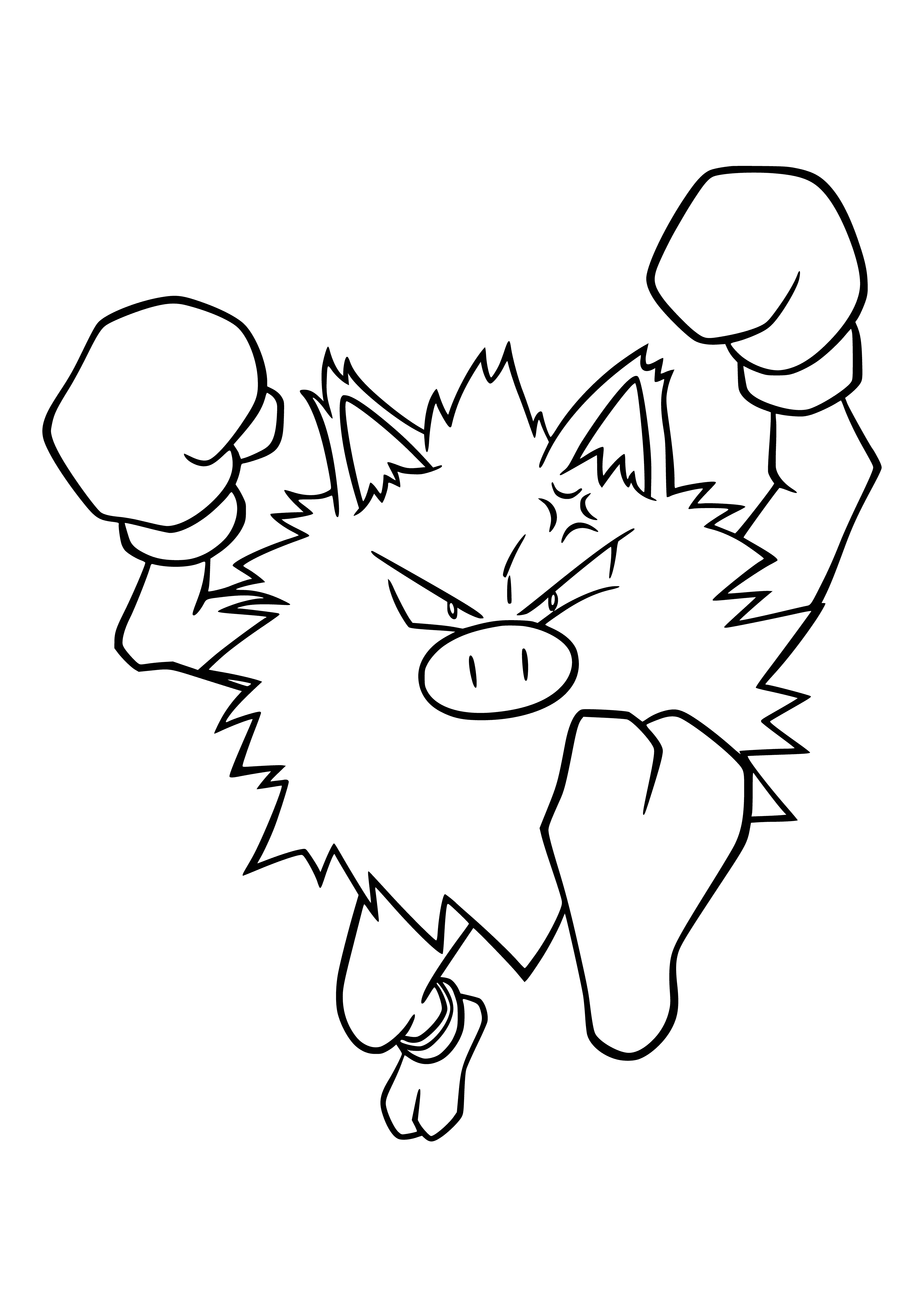 coloring page: Pokemon Monkey in coloring