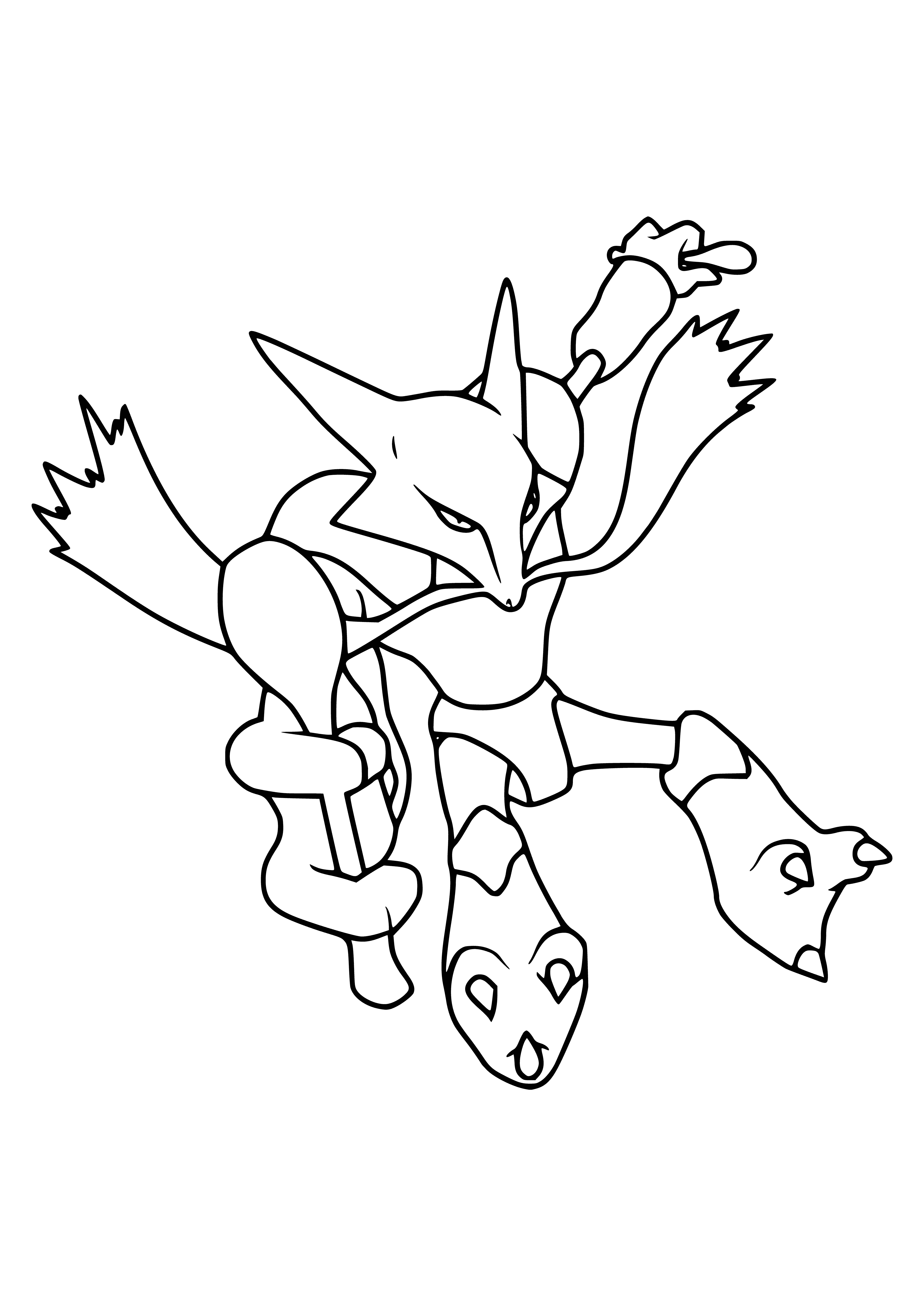 coloring page: Coloring the evolution of Pokemon Alakazam