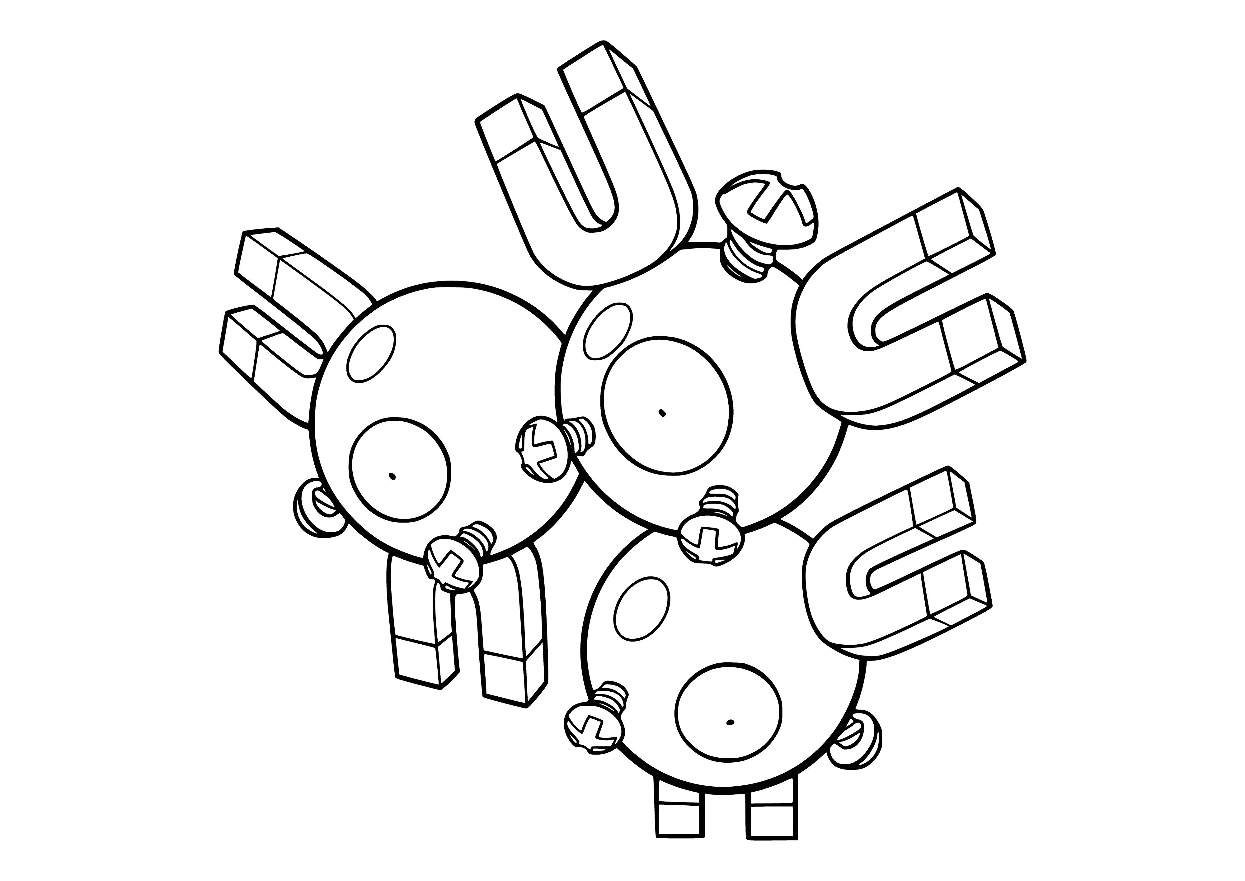 coloring page: Pokemon Magneton Coloring