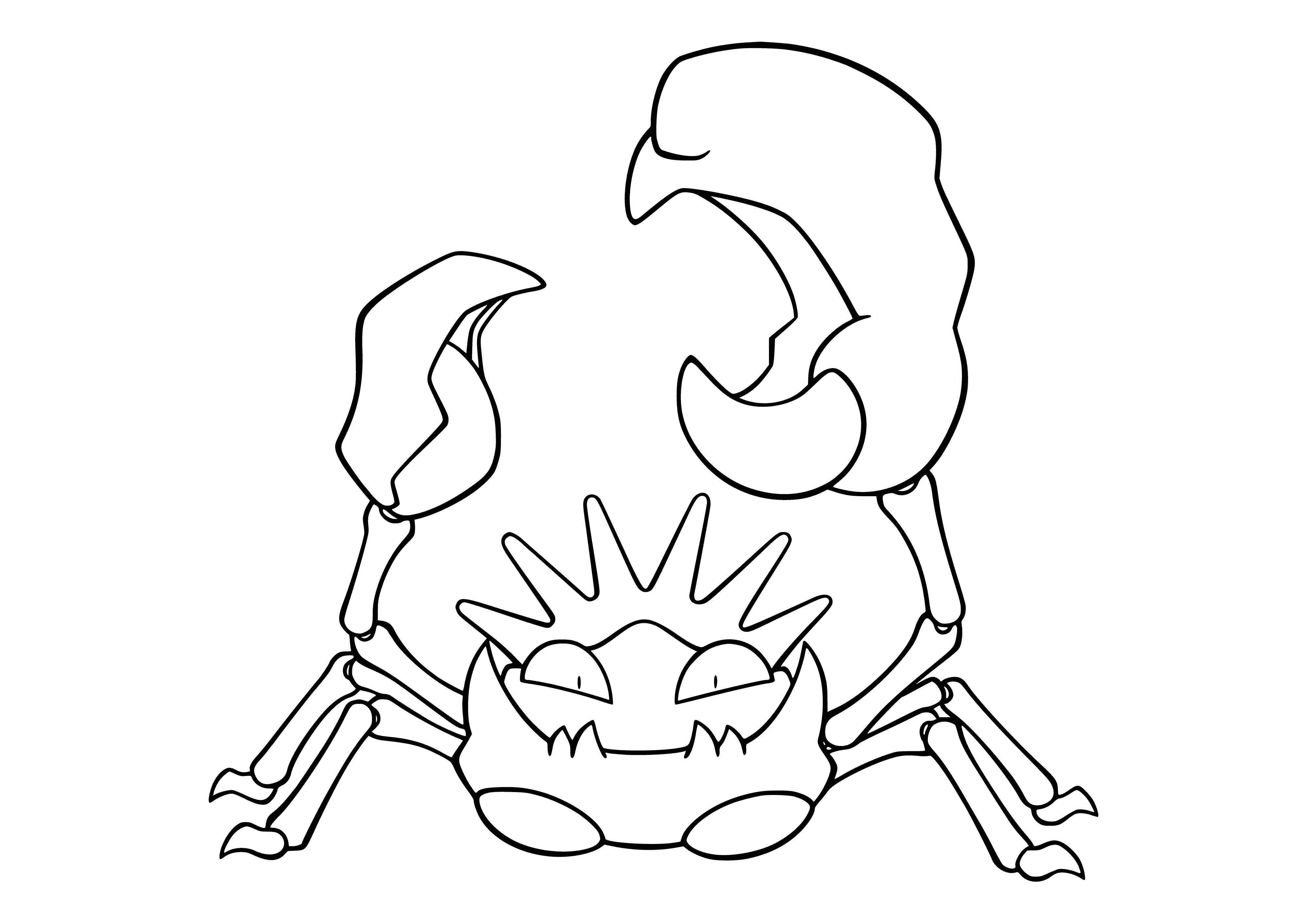 coloring page: Kingler - Pokemon crab with large claws