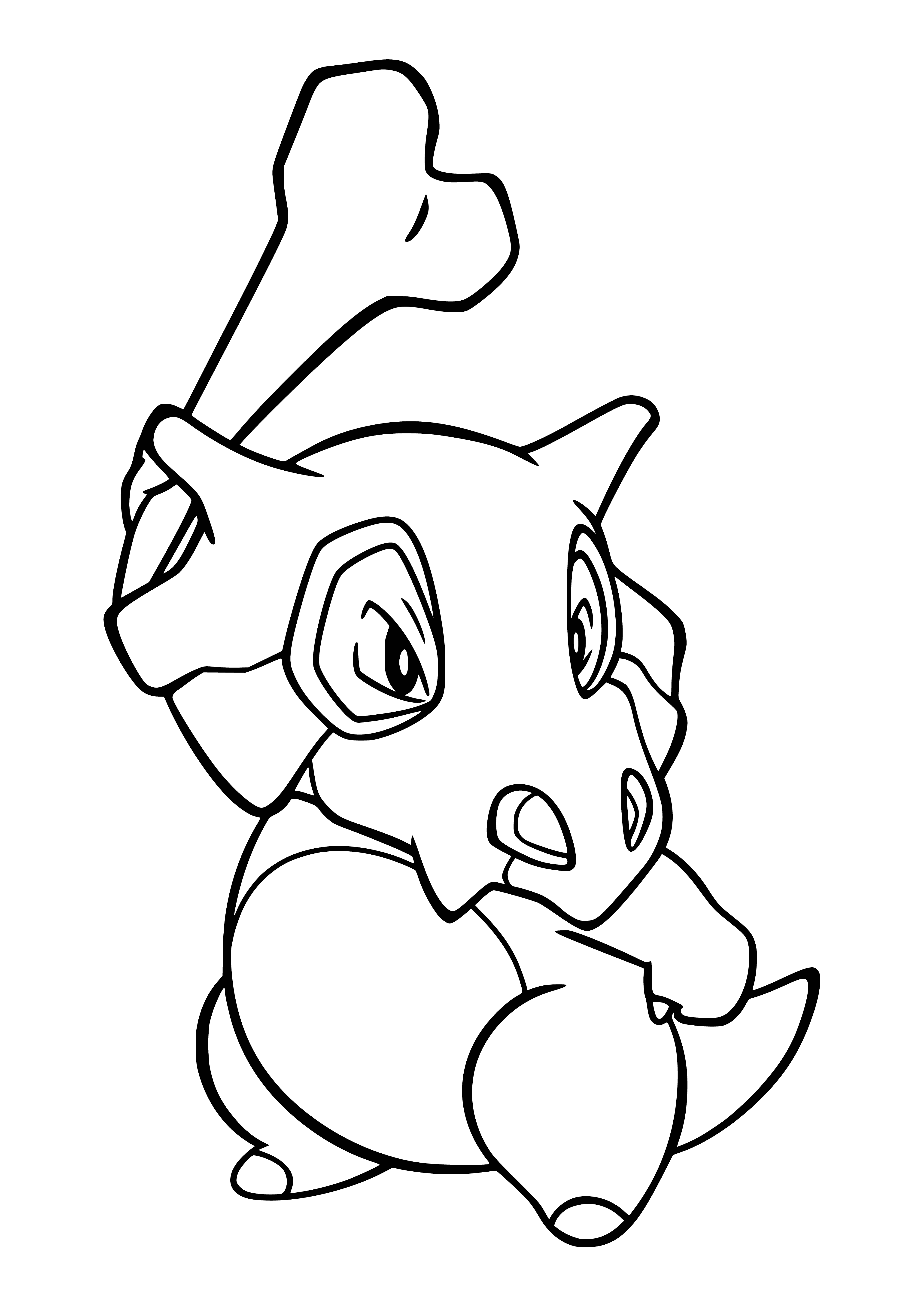 coloring page: Pokemon Kubon with a bone