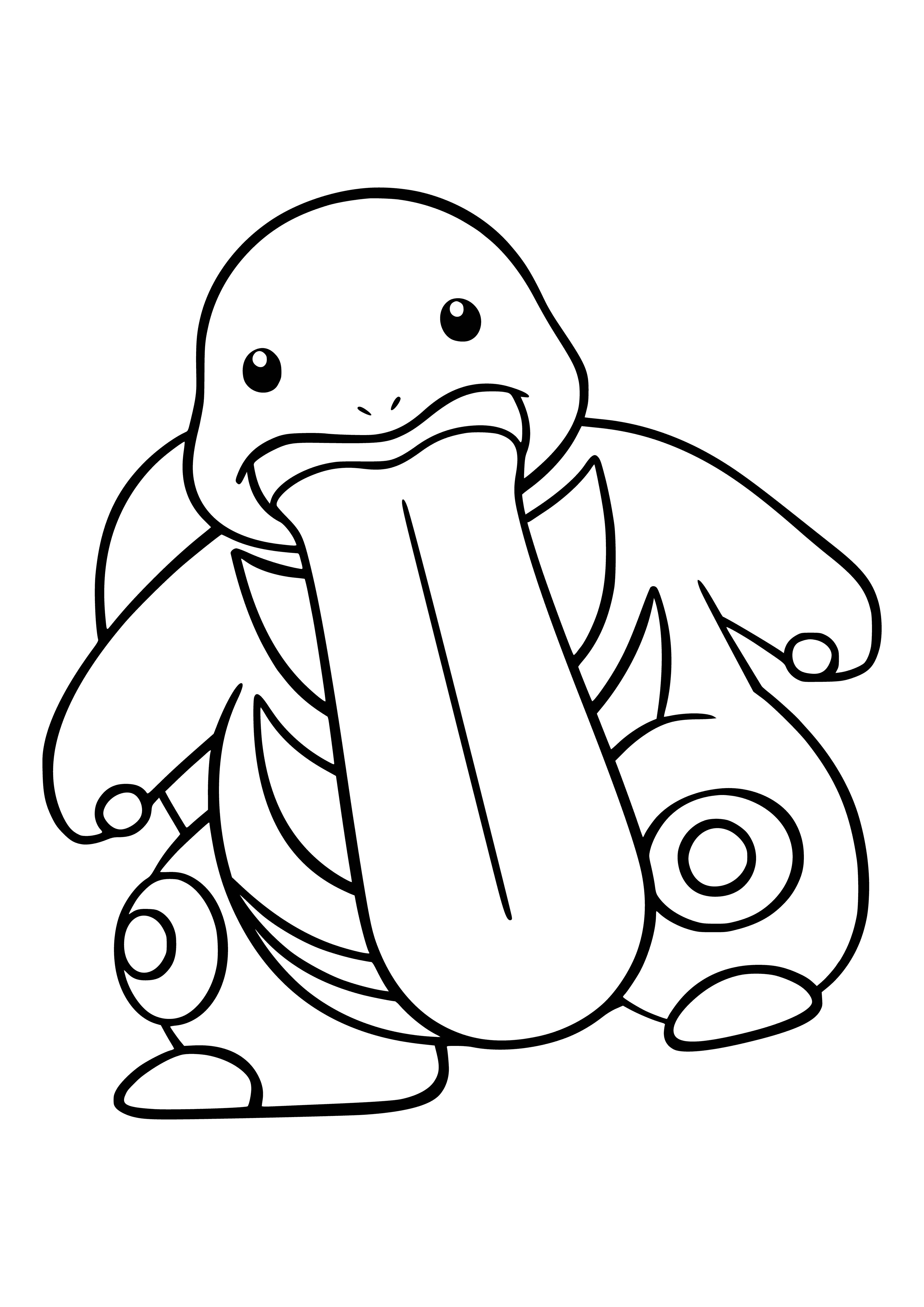 coloring page: Drawing by Pokemon Likitung with an elongated tongue