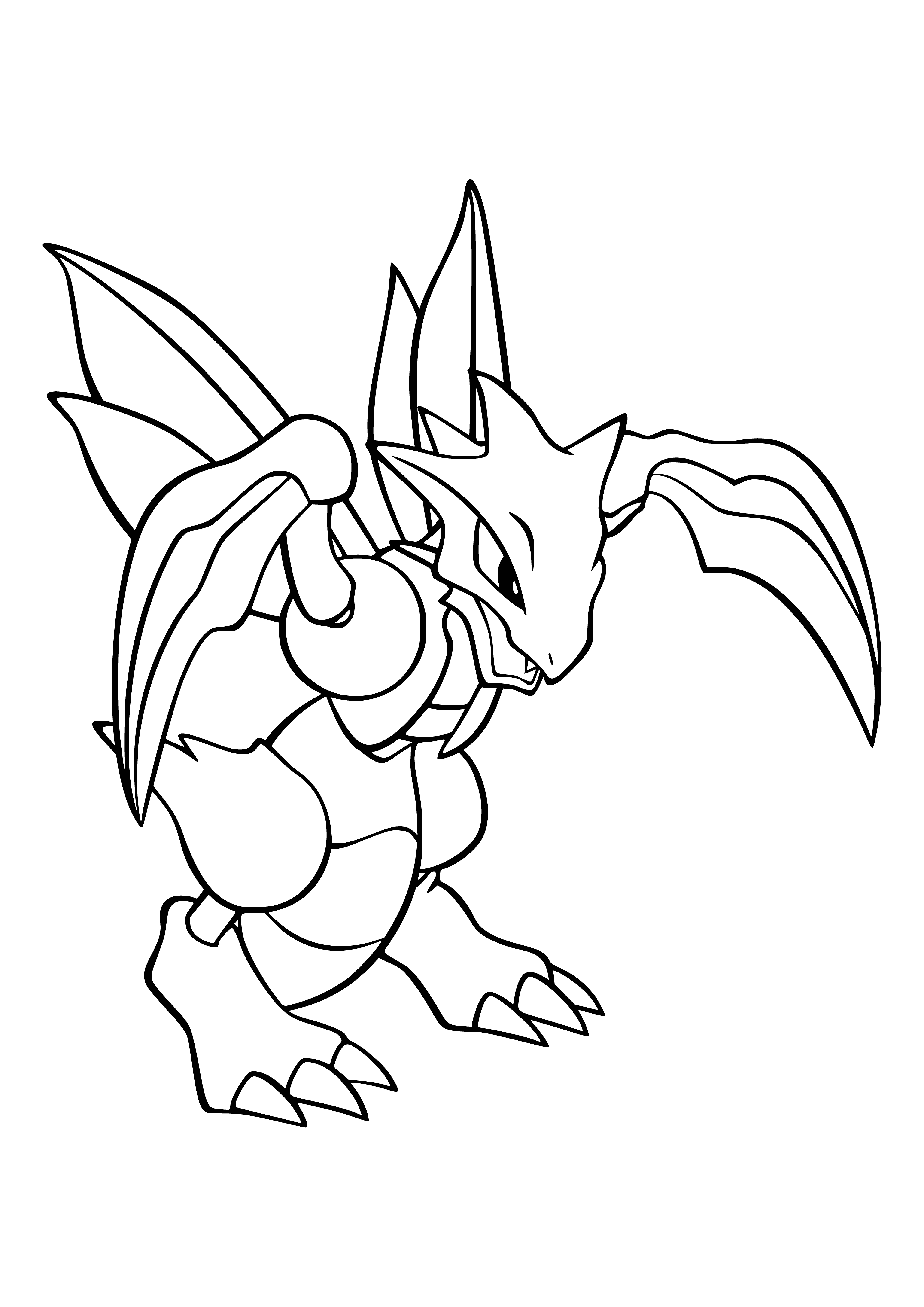 coloring page: Drawing of the evolution of Pokemon Skyter