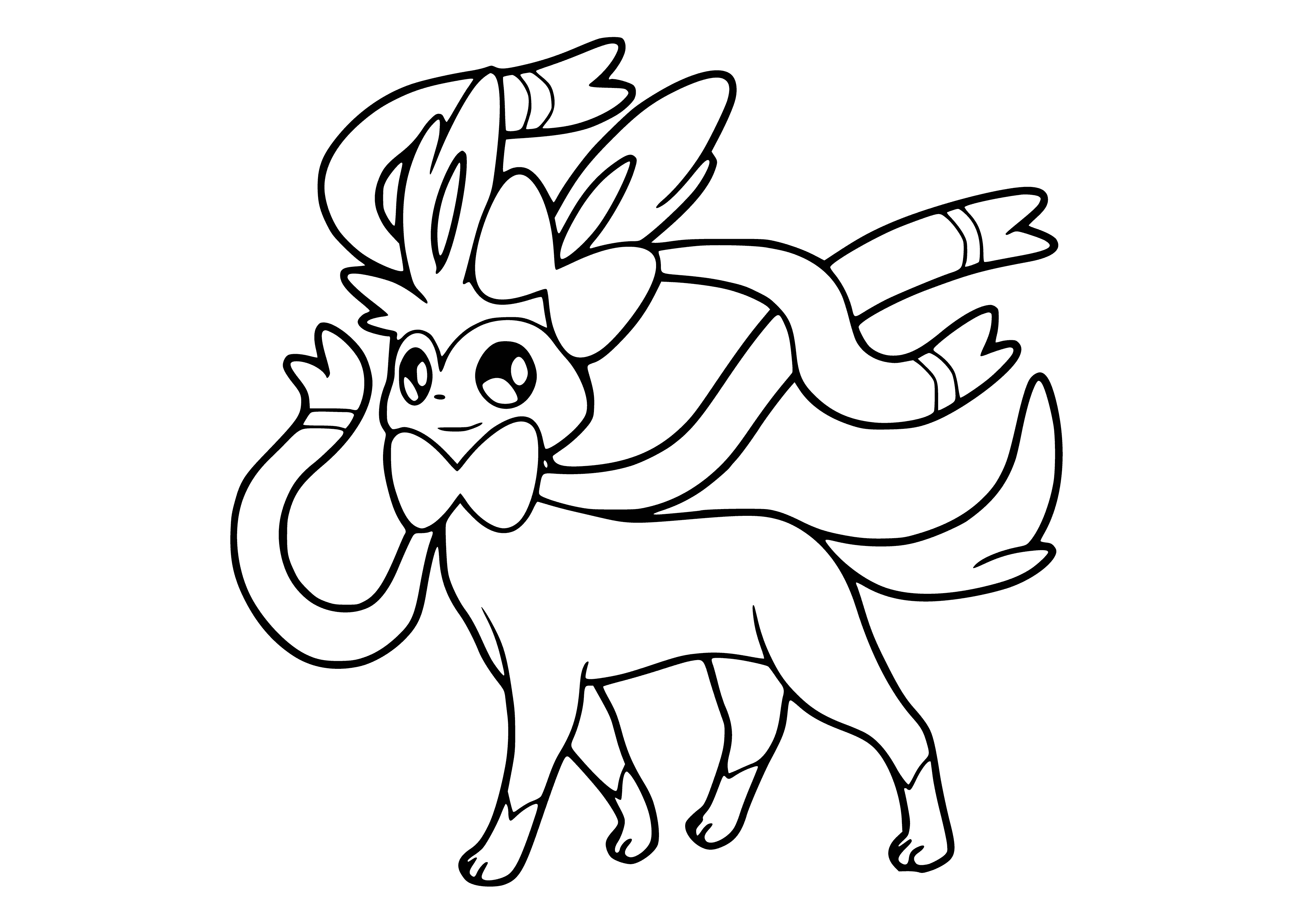 coloring page: Pokemon Sylveon drawing for coloring