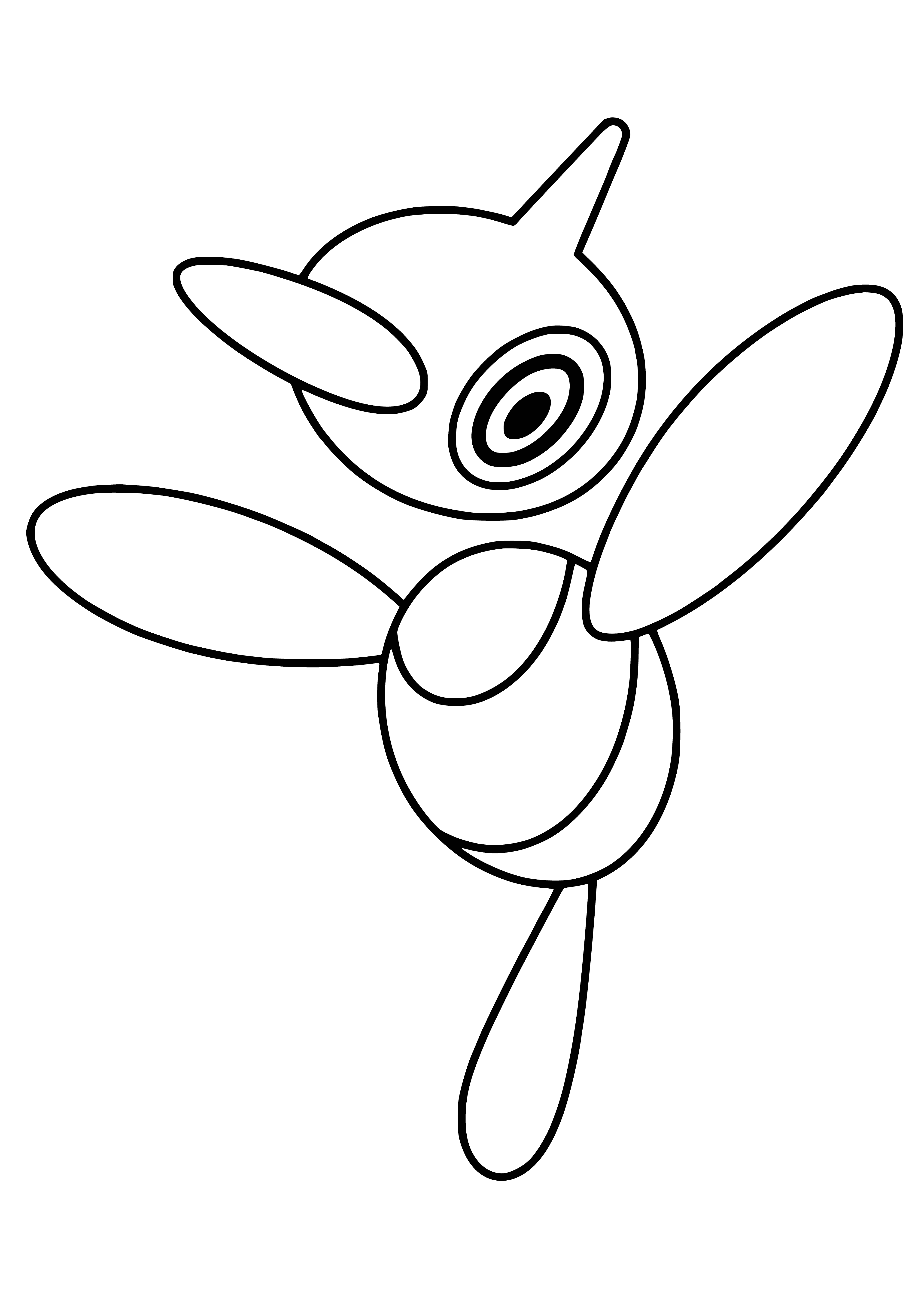 coloring page: Pokemon Porigon-Z coloring in black and white style