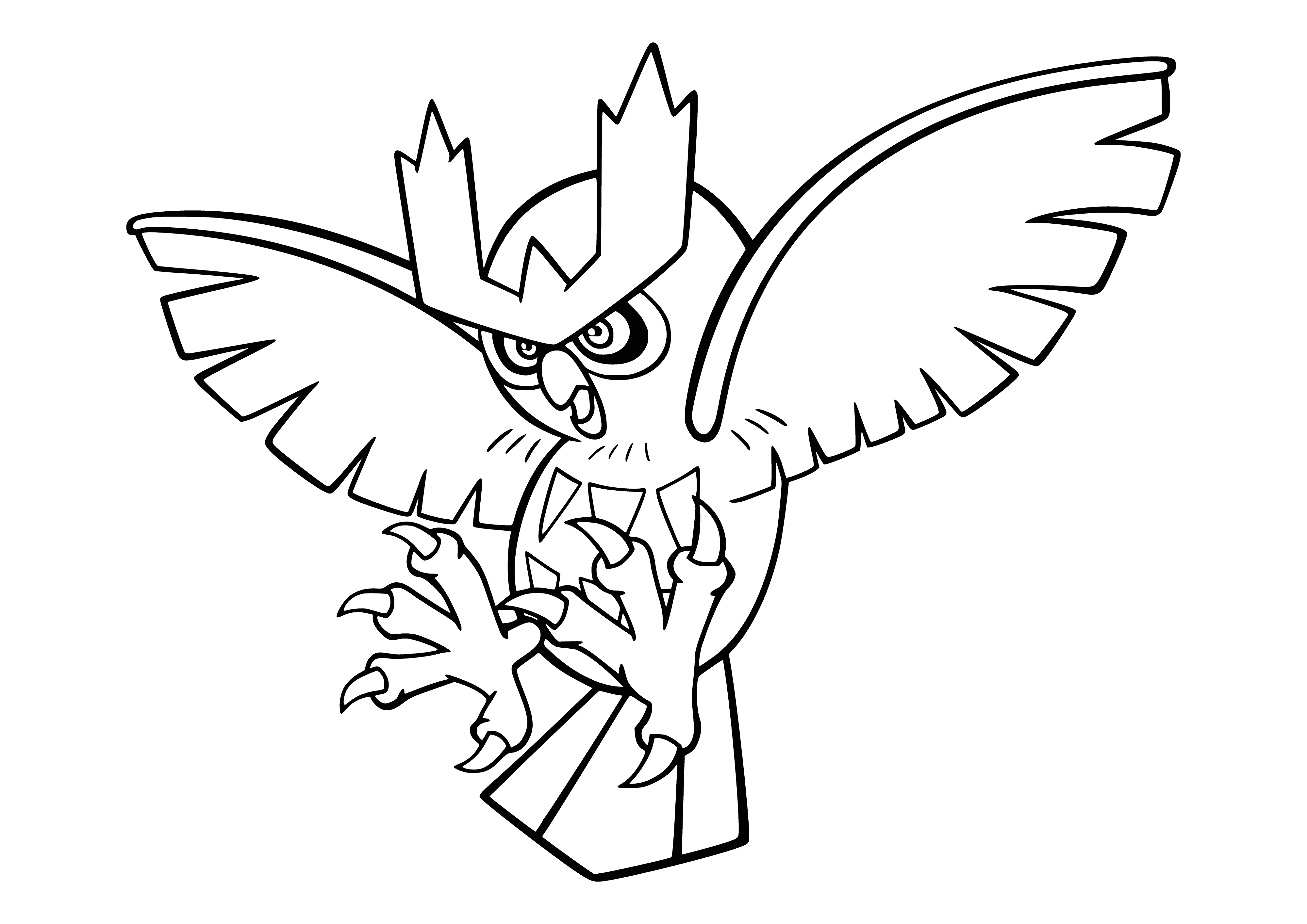 coloring page: Coloring Pokémon Noctaul in black and white style