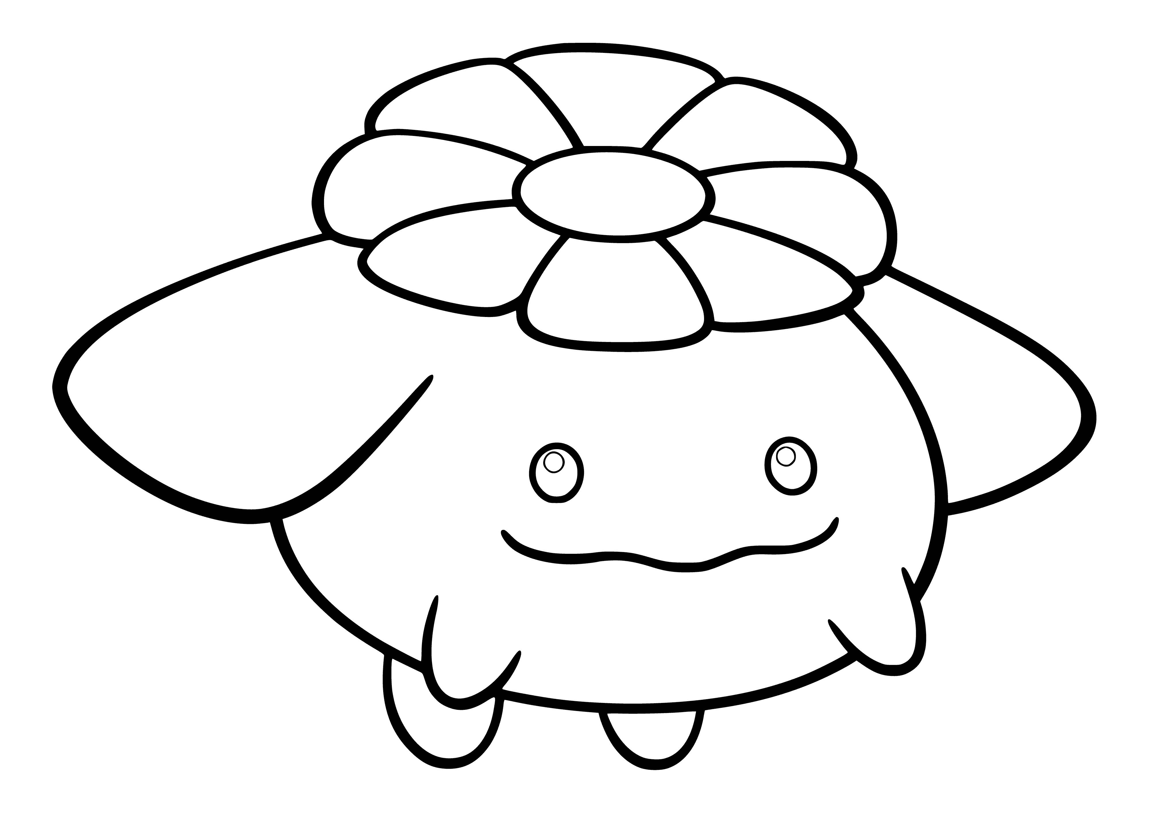 coloring page: Coloring Pokemon Skiplum for Children