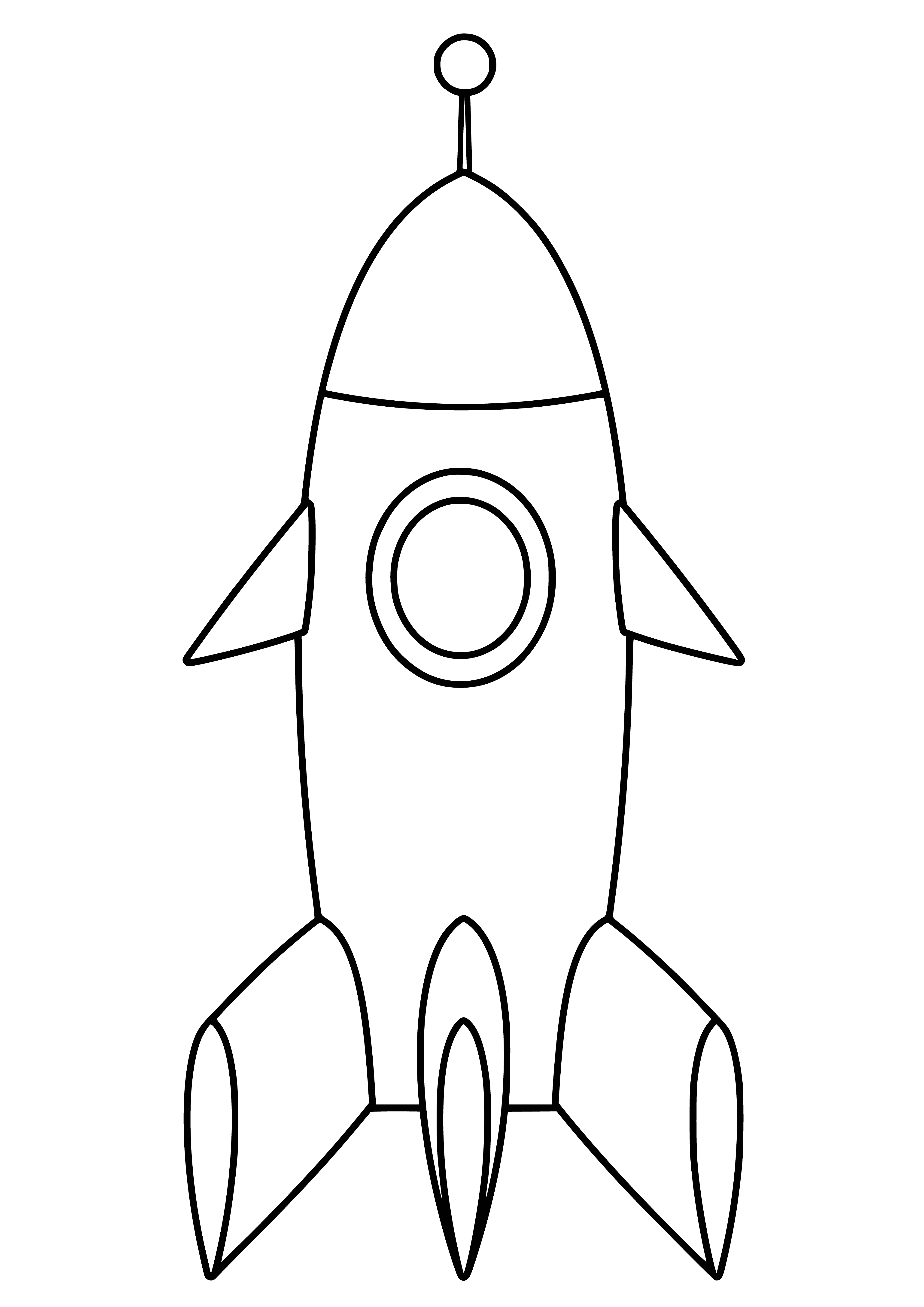 página para colorear: Negro y blanco Rocket para colorear para niños