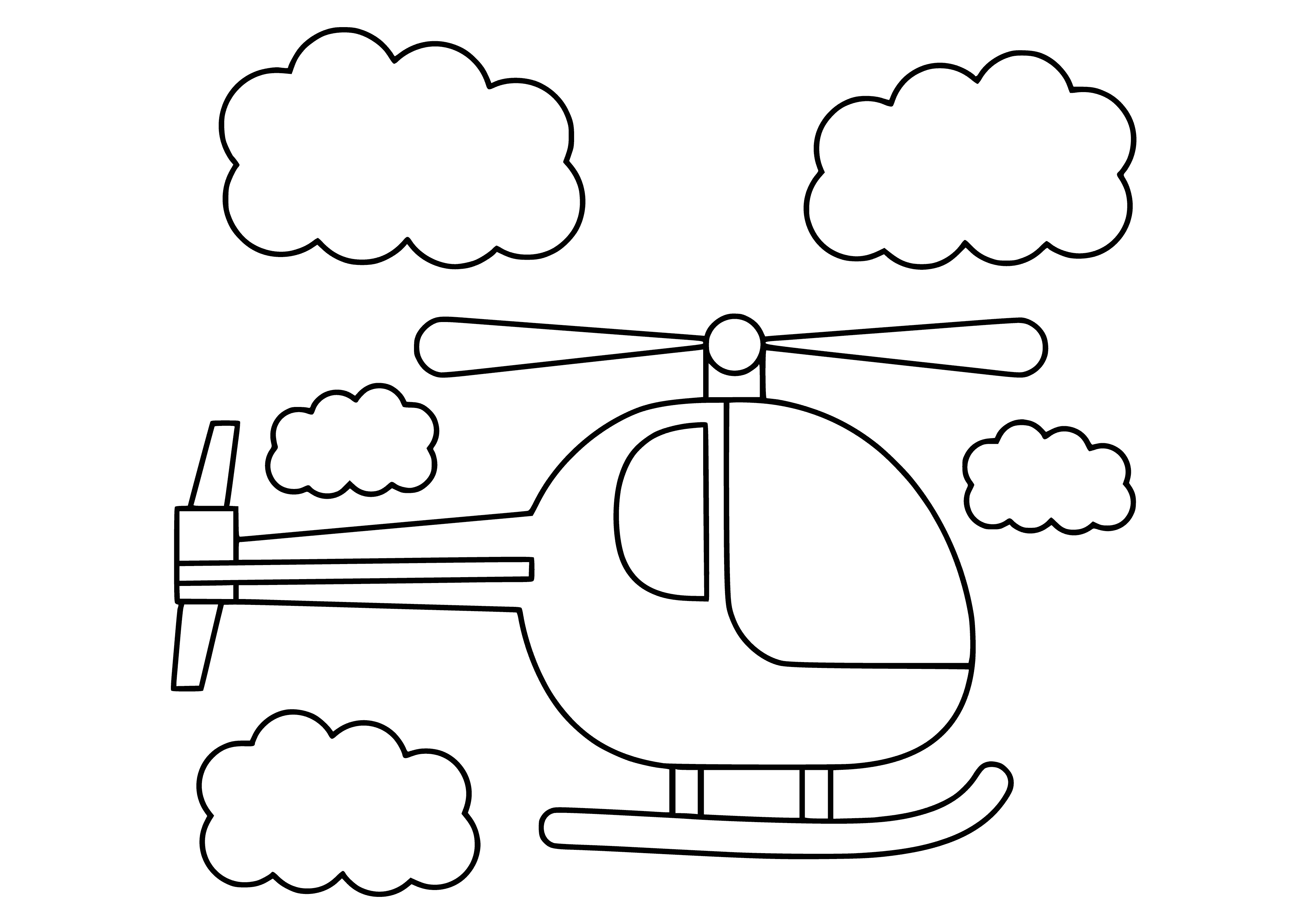 página para colorear: Helicóptero para colorear para niños