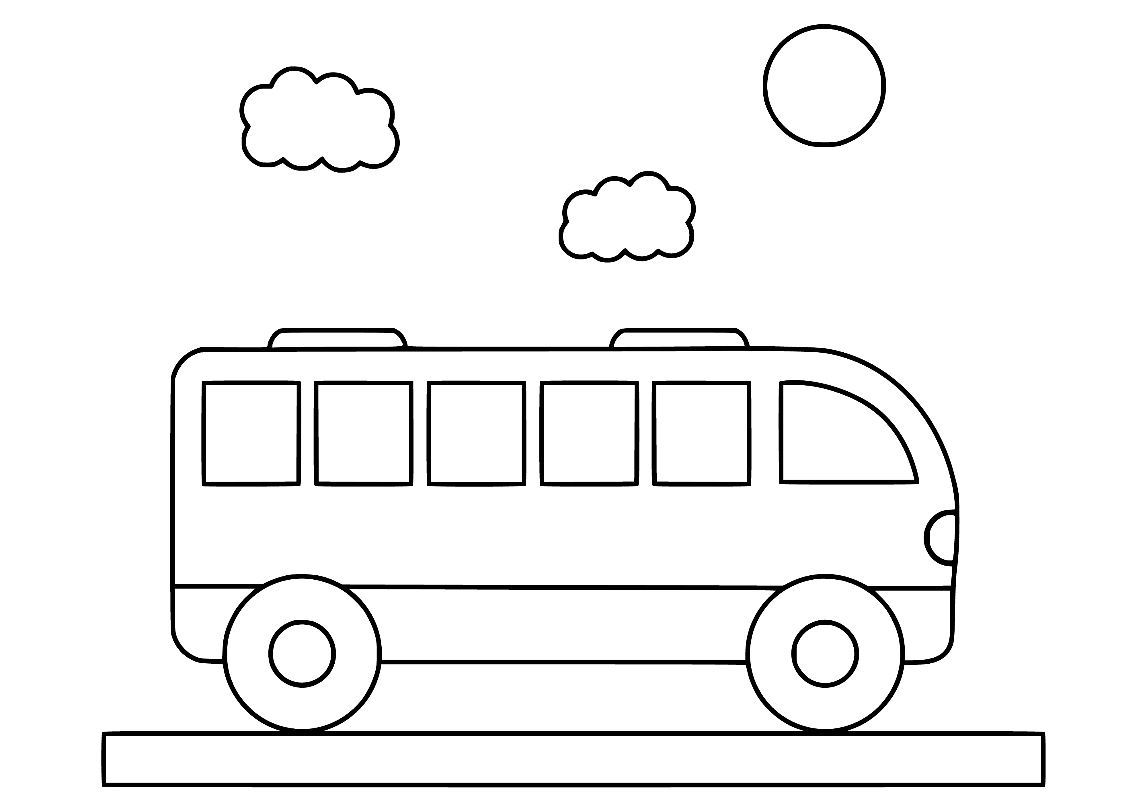 página para colorear: Bus en el libro para colorear de los niños