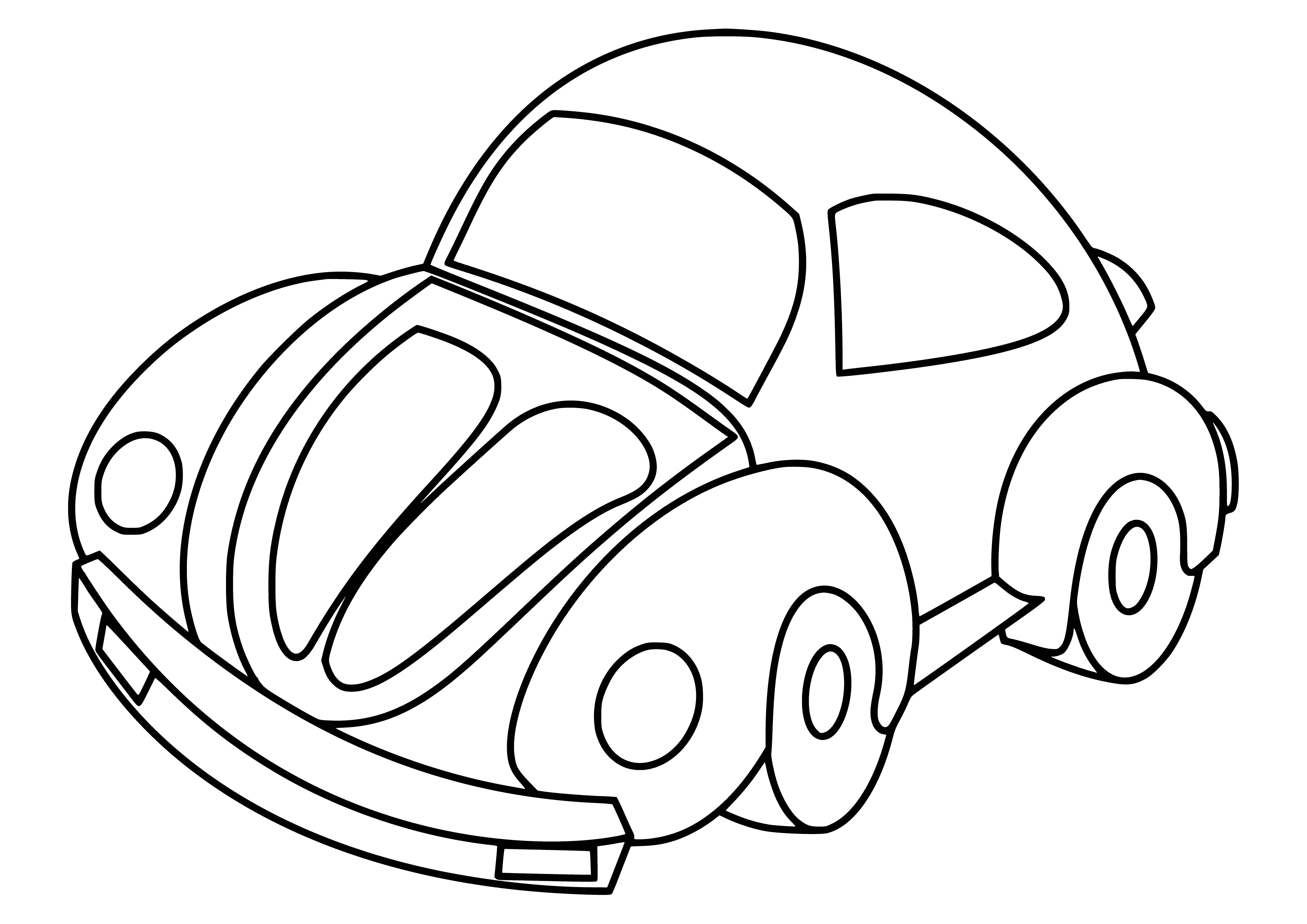 página para colorear: Dibujo lineal del coche para colorear