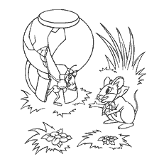 pagina da colorare: Illustrazione alla fiaba Il mouse norreno con un mouse e un'ante