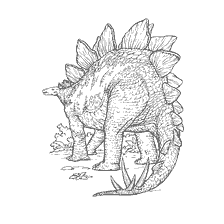 coloring page: Stegosaurus in coloring
