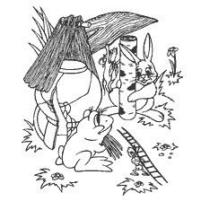 pagina da colorare: Colorare Bunny-jumping da racconti popolari russi