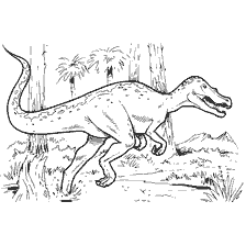 coloring page: Coloring the Barionix dinosaur in the natural environment