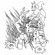 pagina da colorare: Immagine dal libro di colorazione basato sul racconto popolare russo sulla nuova torre