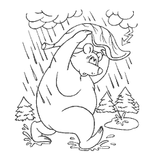 pagina da colorare: Ombrello orso nella pioggia