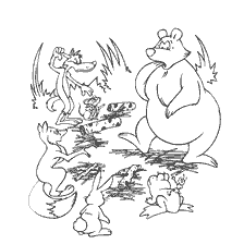 pagina da colorare: Immagine dal libro di colorazione sul tema delle storie popolari russe, raffigurante personaggi della storia "Crashed the tower".