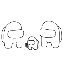 pagina da colorare: Personaggi del gioco Tra As, due grandi e uno piccolo