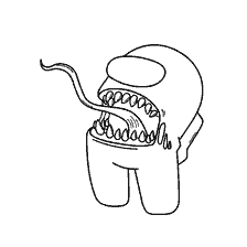 pagina da colorare: Il carattere Come con bocca aperta e denti affilati