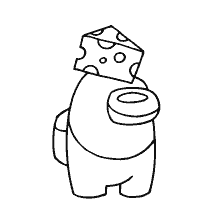 pagina da colorare: Il carattere Come un pezzo di formaggio sulla testa