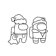 pagina da colorare: Personaggi da Tra come in cappellini di Natale