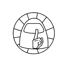 pagina da colorare: Silhouette del personaggio Tra Come il suo dito indice alzato