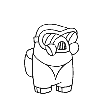 pagina da colorare: Astronauta dal gioco Tra Come in una maschera a gas per la colorazione