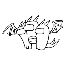 pagina da colorare: Disegno del personaggio Tra As con caratteristiche drago