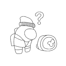 pagina da colorare: Il carattere Come sta accanto al rotolo e pensa