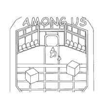 pagina da colorare: Colorare con i personaggi del gioco Tra di noi nello spazio