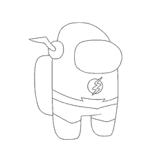 pagina da colorare: Disegno di carattere da Tra Come con elementi supereroi