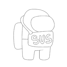 pagina da colorare: Carattere da Tra Come con l'iscrizione SUS