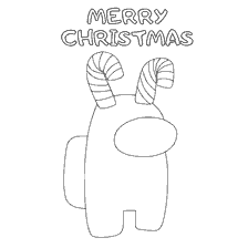 pagina da colorare: Carattere colorante tra come con corni di Natale