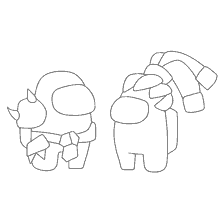 pagina da colorare: Due personaggi del gioco Tra quanto per la colorazione