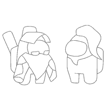 pagina da colorare: Disegno personaggi del gioco Tra quanto per la colorazione