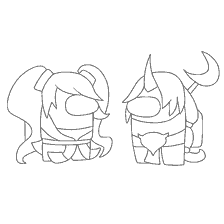 pagina da colorare: Tra noi Carattere Silhouettes per colorazione