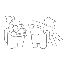 pagina da colorare: Due personaggi del gioco Tra come nel libro di colorazione