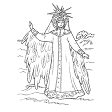 coloring page: Tale of Alexander Sergeyevich Pushkin - Princess Swan