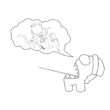 pagina da colorare: Colorare alieno dal gioco Tra As, sognare di un astronauta.