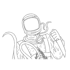 pagina da colorare: Astronauta tra Come con un coltello e tentacoli