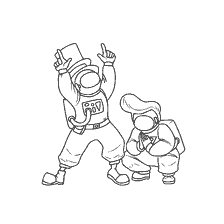 pagina da colorare: Due personaggi del gioco Tra come nelle linee di colorazione