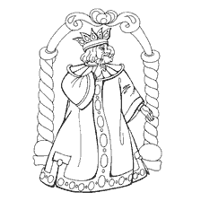 coloring page: Coloring of Tsar Saltan from the fairy tale of Alexander Sergeyevich Pushkin